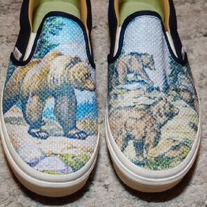 Vans Bear Tapestry Slip On Shoes